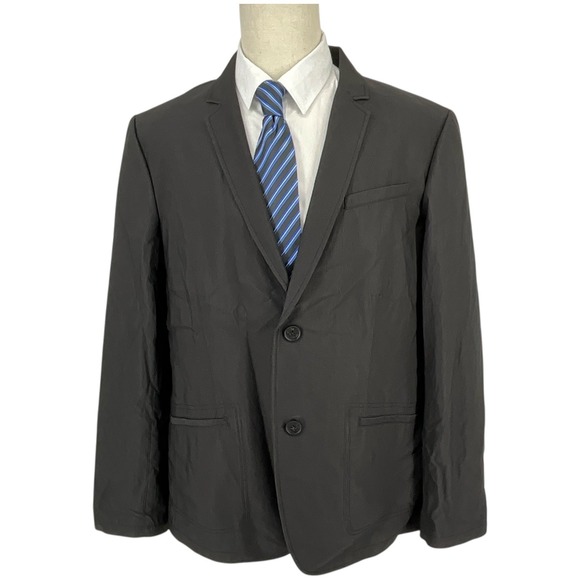 GUESS Mens Dean Blazer XXL Black Two Button Suit Jacket Dark Academia Skull Line